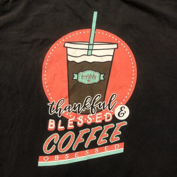Men's Grey/brown ‘Beautifully Blessed’ Coffee Graphic Tee - Picture 3 of 4